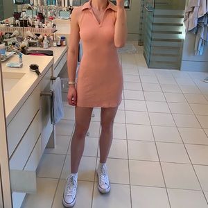 Sleeveless Knit Bodycon Polo Dress Wild 